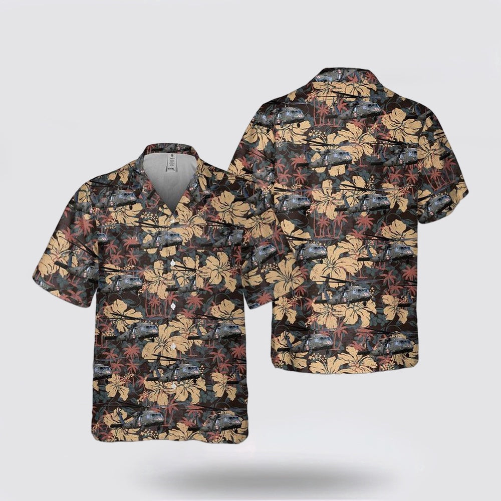 Army Hawaiian Shirt, US Army Sikorsky UH-60 Blackhawk Medevac Pocket Hawaiian Shirt