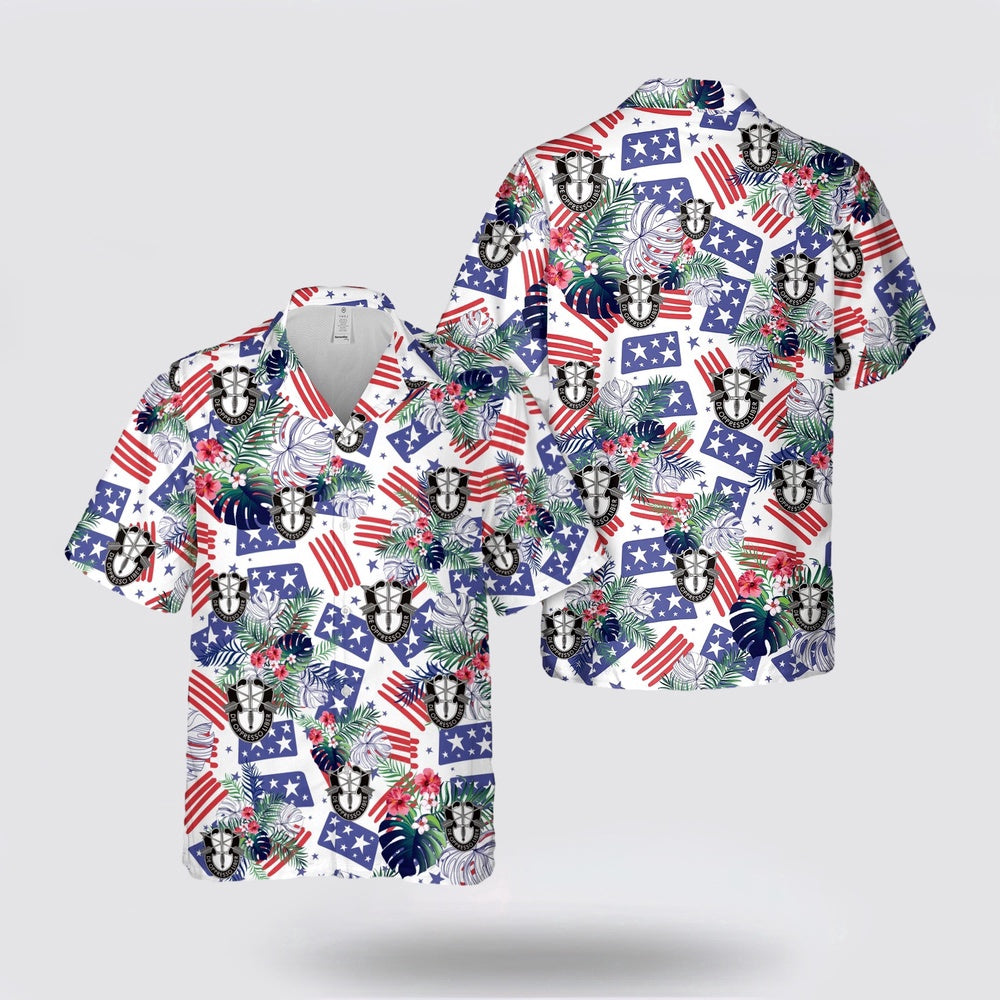 Army Hawaiian Shirt, US Army Special Forces Unit Crest Hawaiian Shirt