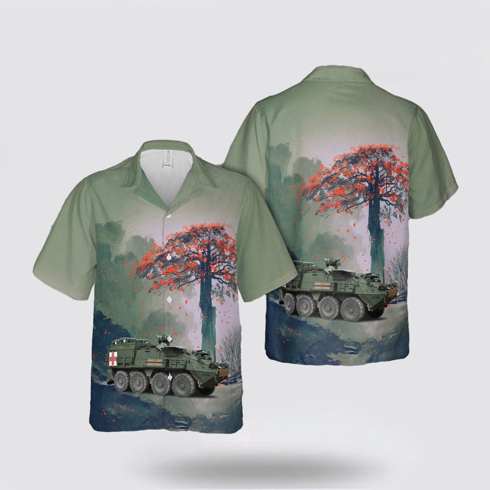 Army Hawaiian Shirt, US Army Stryker medical vehicles Hawaiian Shirt