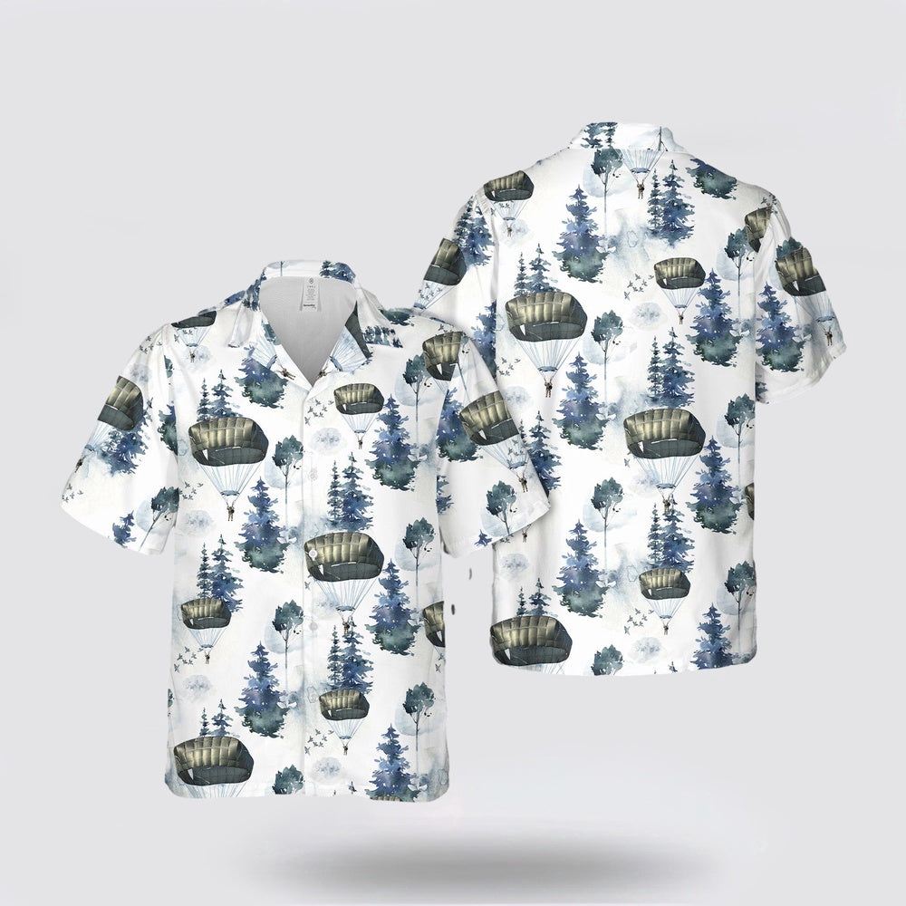 Army Hawaiian Shirt, US Army T-11 Parachute Of 173rd Infantry Brigade Combat Team Christmas Hawaiian Shirt