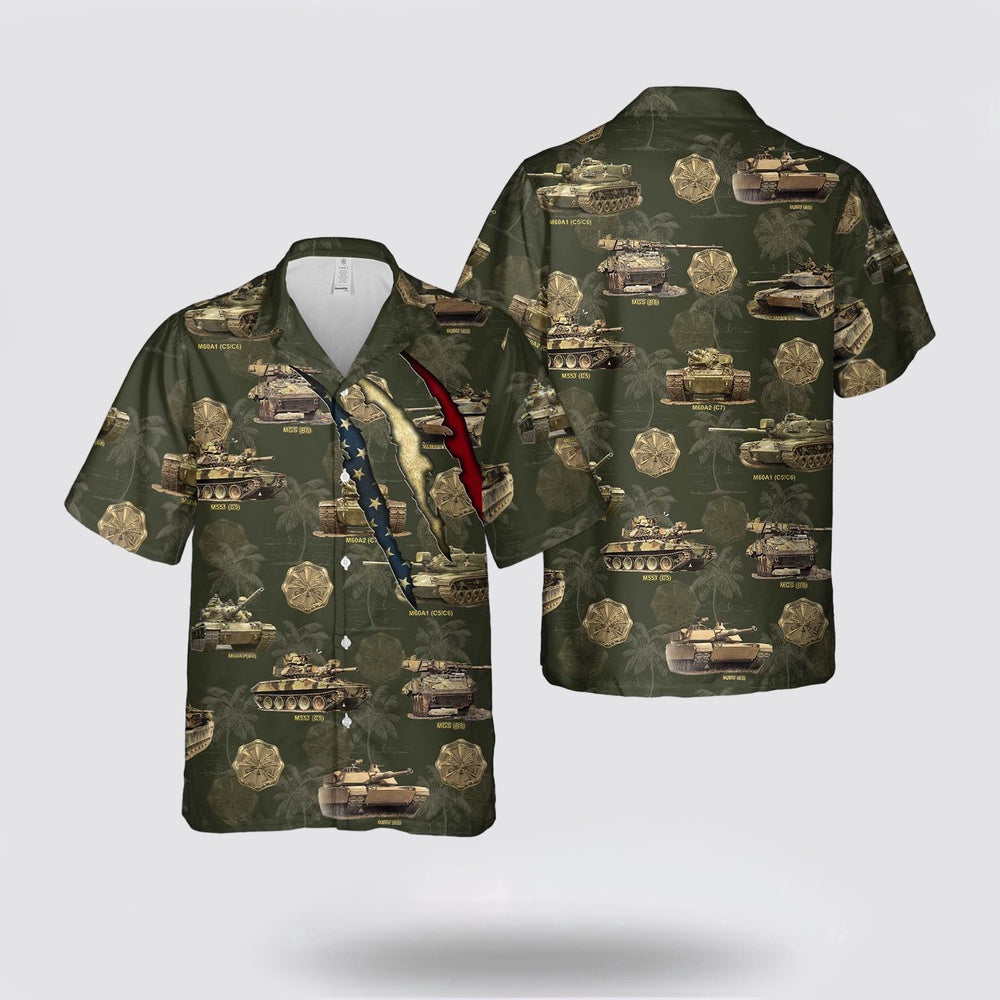 Army Hawaiian Shirt, US Army Tank M60 Master Gunner Hawaiian Shirt