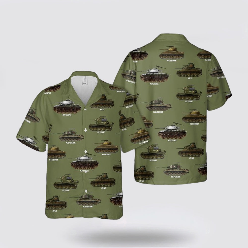 Army Hawaiian Shirt, US Army Tank Of WWII Hawaiian Shirt
