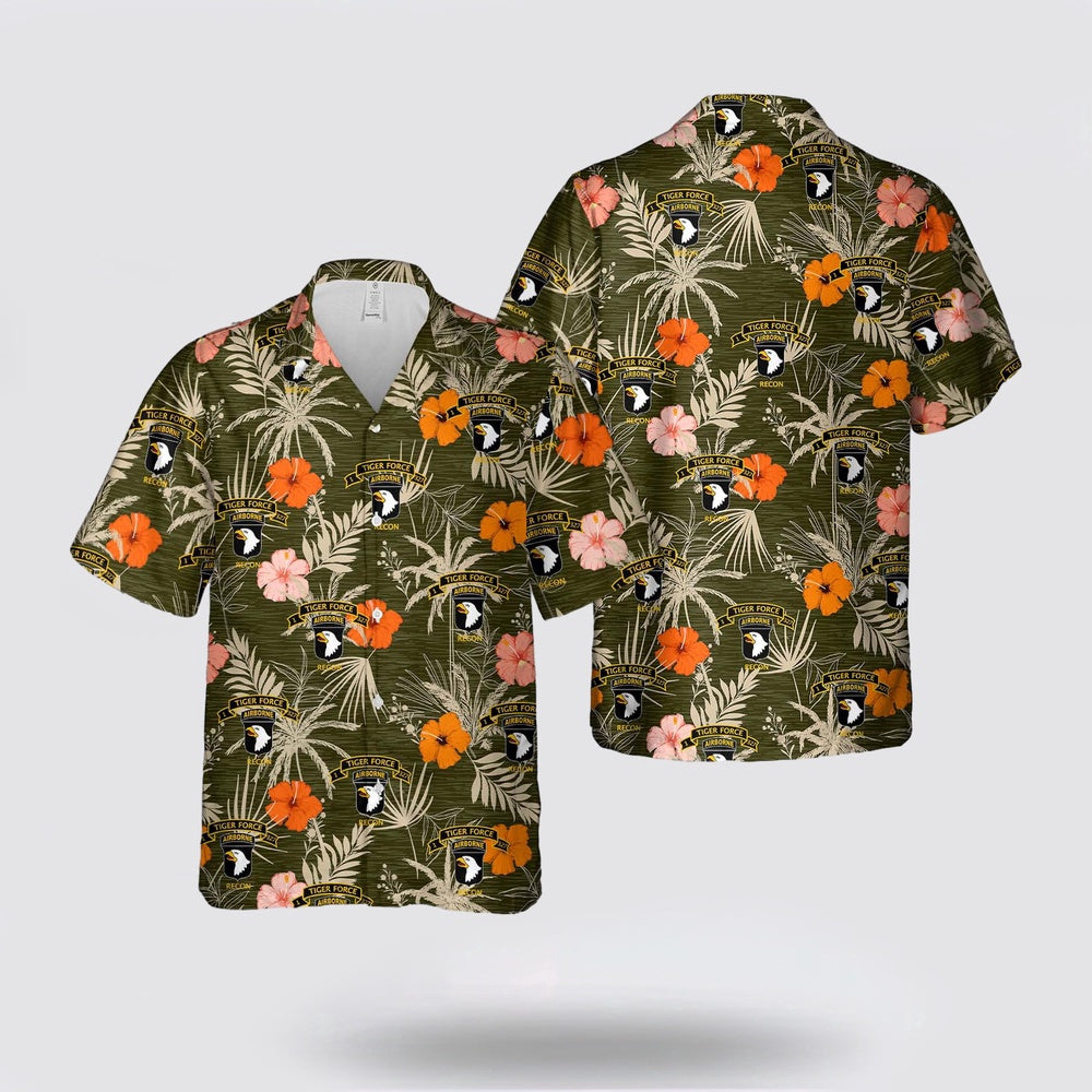Army Hawaiian Shirt, US Army Tiger Force of 101st Airborne Division Hawaiian Shirt