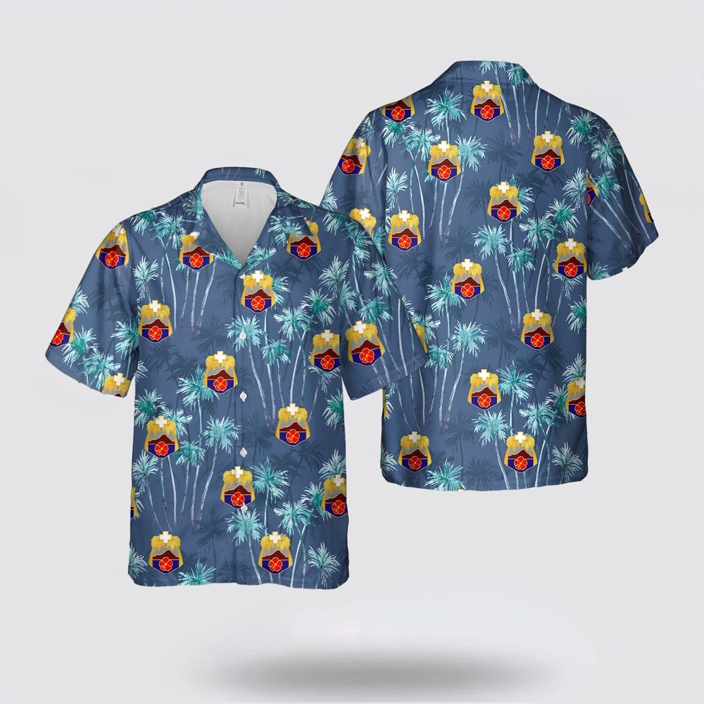 Army Hawaiian Shirt, US Army Tripler Army Medical Center Unit Crest Hawaiian Shirt