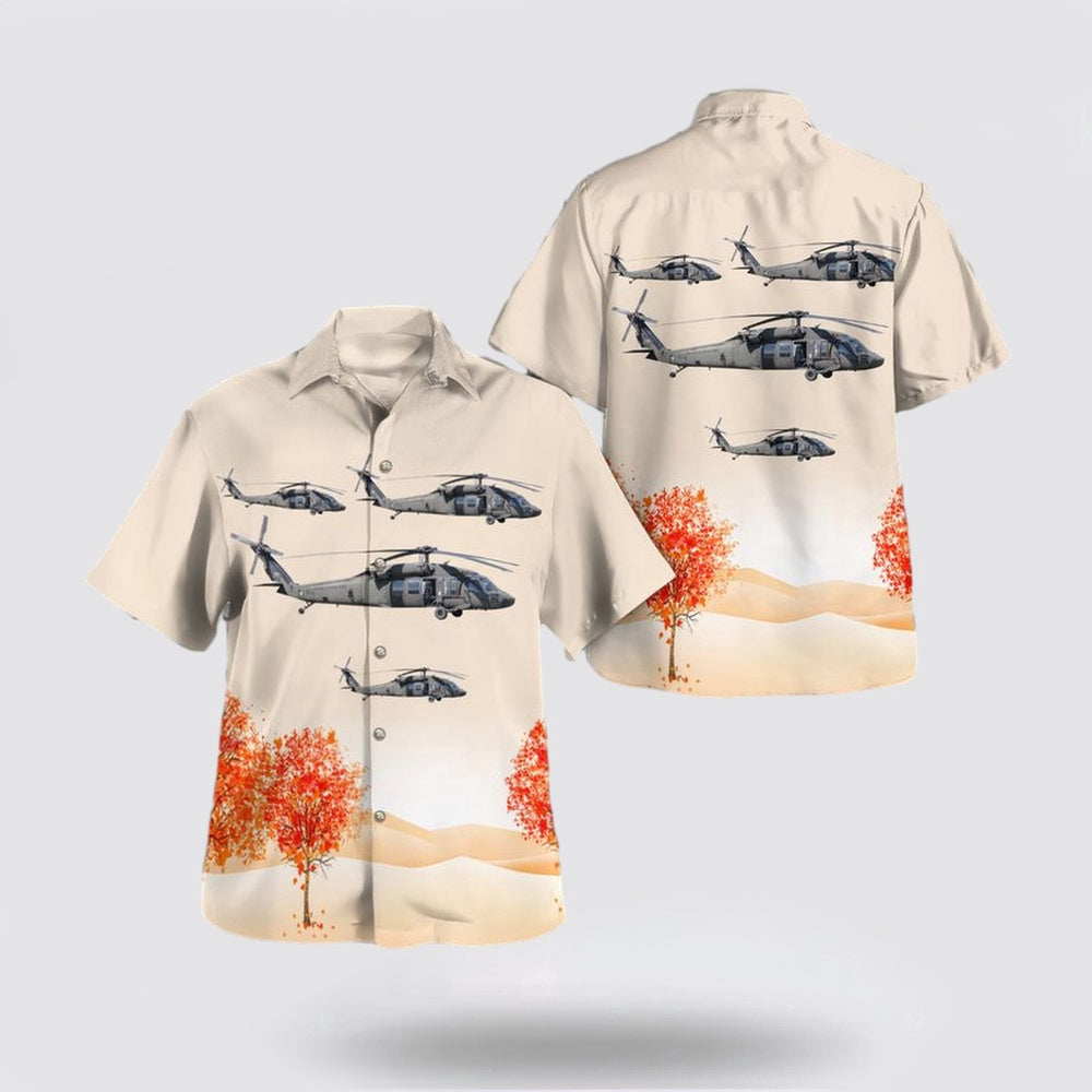 Army Hawaiian Shirt, US Army UH-60 Black Hawk Autumn Season Hawaiian Shirt