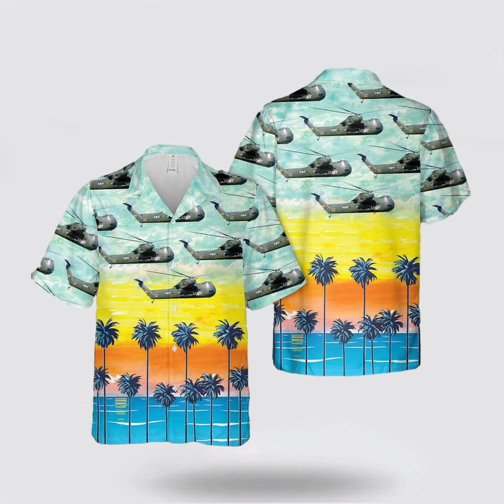 Army Hawaiian Shirt, US Army Vietnam Era CH-37B Mojave Helicopter Hawaiian Shirt
