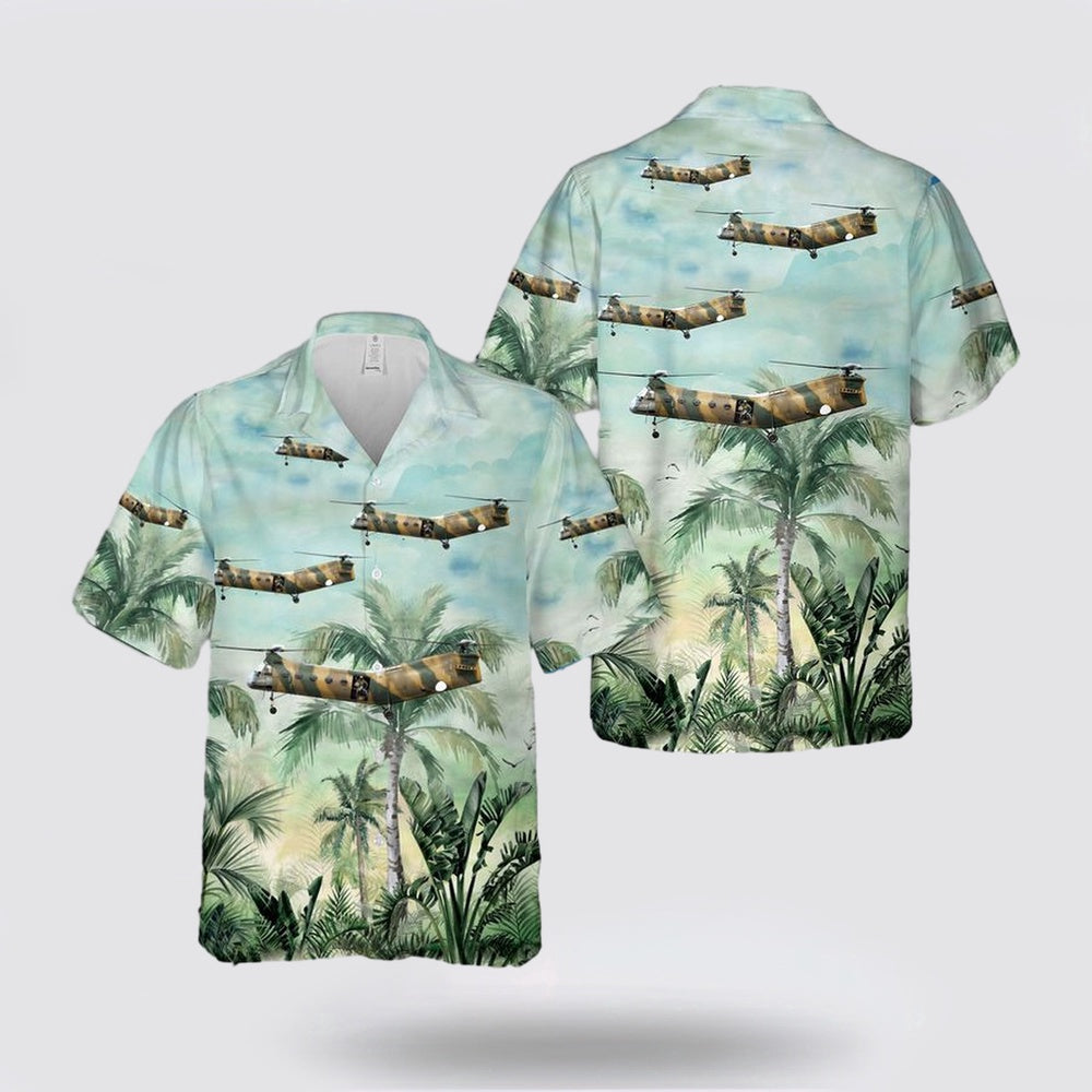 Army Hawaiian Shirt, US Army Vietnam Era H-21C Shawnee Hawaiian Shirt