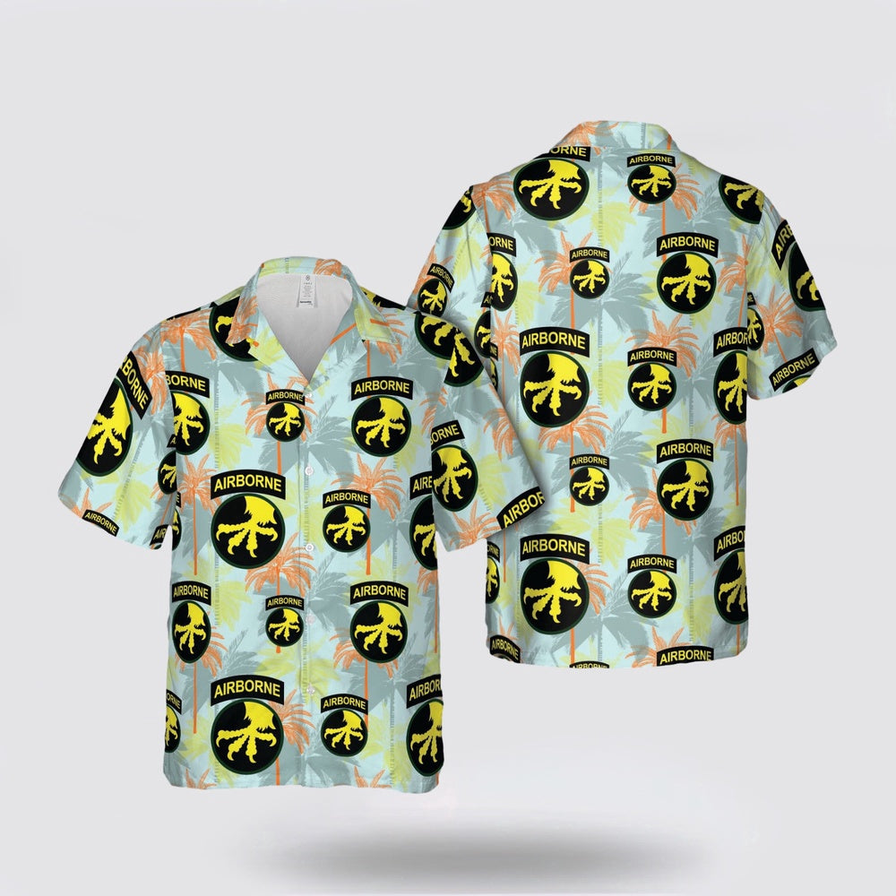 Army Hawaiian Shirt, US Army WW2 Airborne Forces 17th Airborne Division Hawaiian Shirt