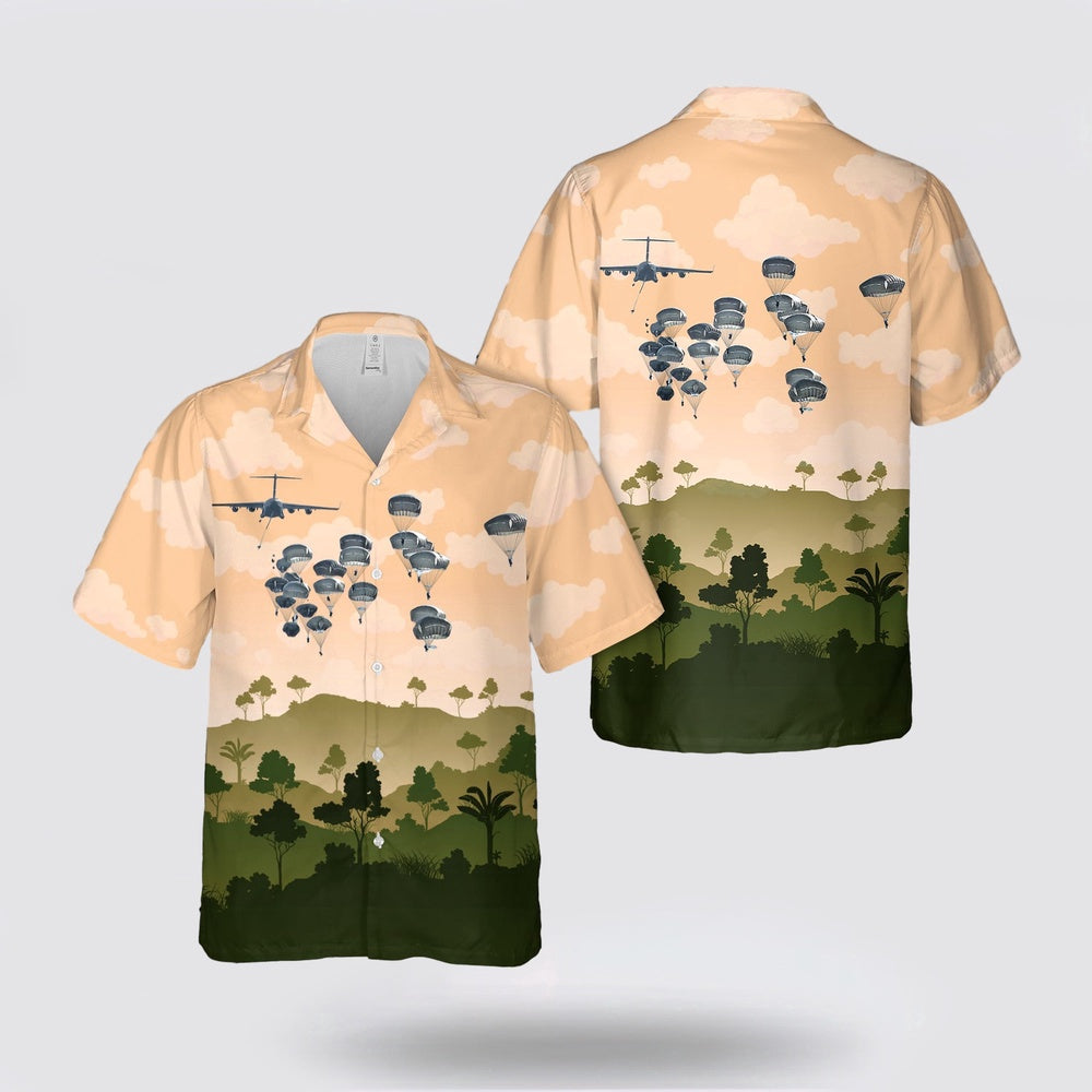 Army Hawaiian Shirt, US Army's 82nd Airborne Division jump from C-17 Globemaster III Hawaiian Shirt