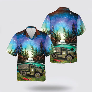 Army Hawaiian Shirt, US army M35A2 truck from the 1950's Hawaiian Shirt, Military Hawaiian Shirt