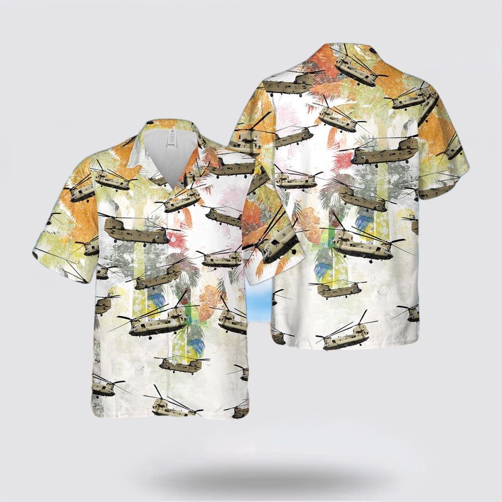 Army Hawaiian Shirt, United States Army Boeing CH-47 Chinook Hawaiian Shirt, Military Hawaiian Shirt