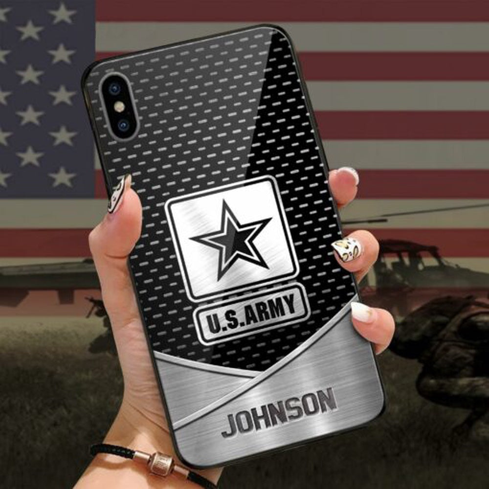 Army Phone Case, Us Army Gifts For Military, Custom Veteran luminous Phone case, Military Phone Cases
