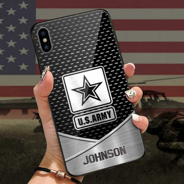 Army Phone Case, Us Army Gifts For Military, Custom Veteran luminous Phone case, Military Phone Cases