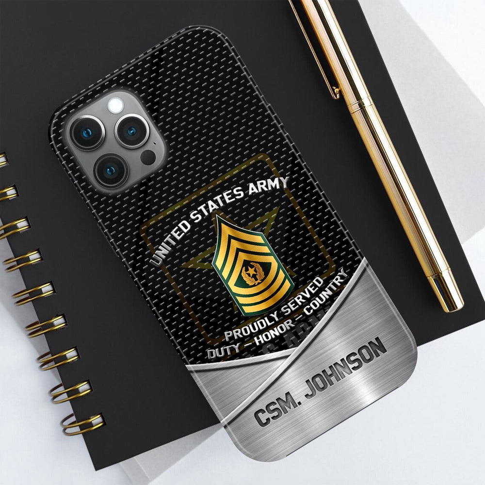 Army Phone Case, Us Army Phone Case Custom Your Name And Rank, Military Phone Cases
