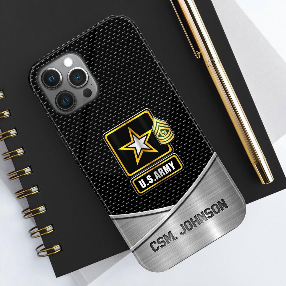 Army Phone Case, Us Army Phone Case Personalized Your Name And Rank, Military Phone Cases