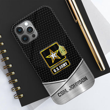 Army Phone Case, Us Army Phone Case Personalized Your Name And Rank, Military Phone Cases