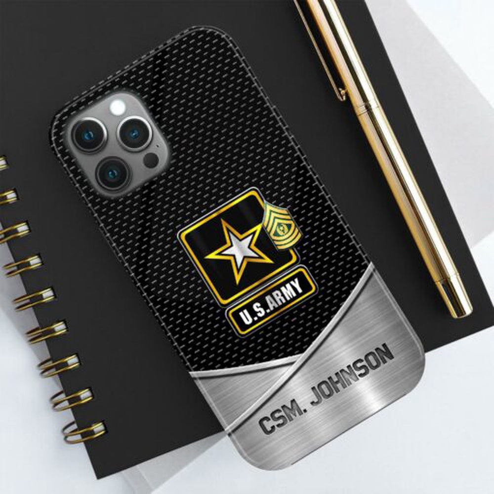 Army Phone Case, Us Army Phone Case Personalized Your Name And Rank, Military Phone Cases