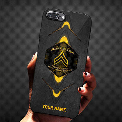 Army Phone Case, Us Army Style Phone Case, Custom Name And Rank, Military Phone Cases