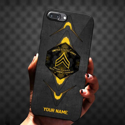 Army Phone Case, Us Army Style Phone Case, Custom Name And Rank, Military Phone Cases
