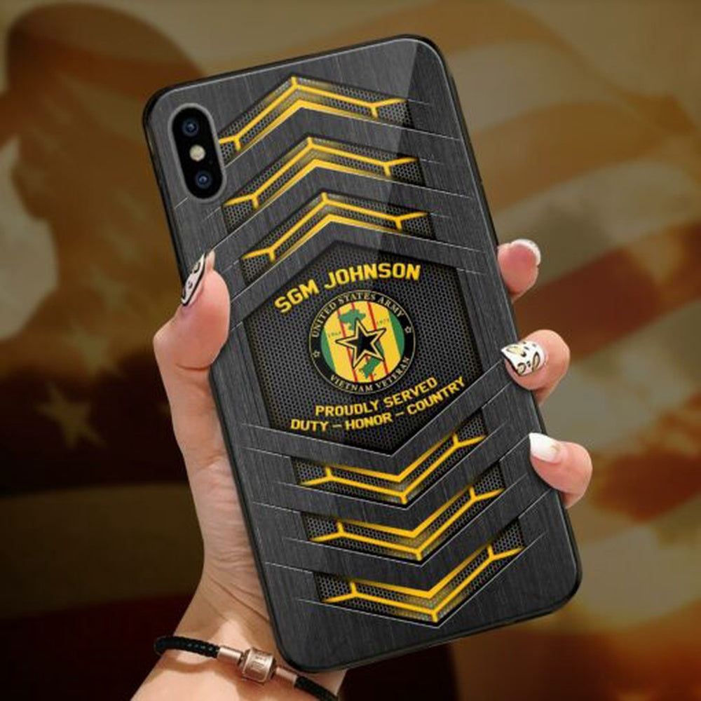 Army Phone Case, Us Army Vietnam Veteran US Military Us Veteran Custom Phone Case All Over Printed, Military Phone Cases