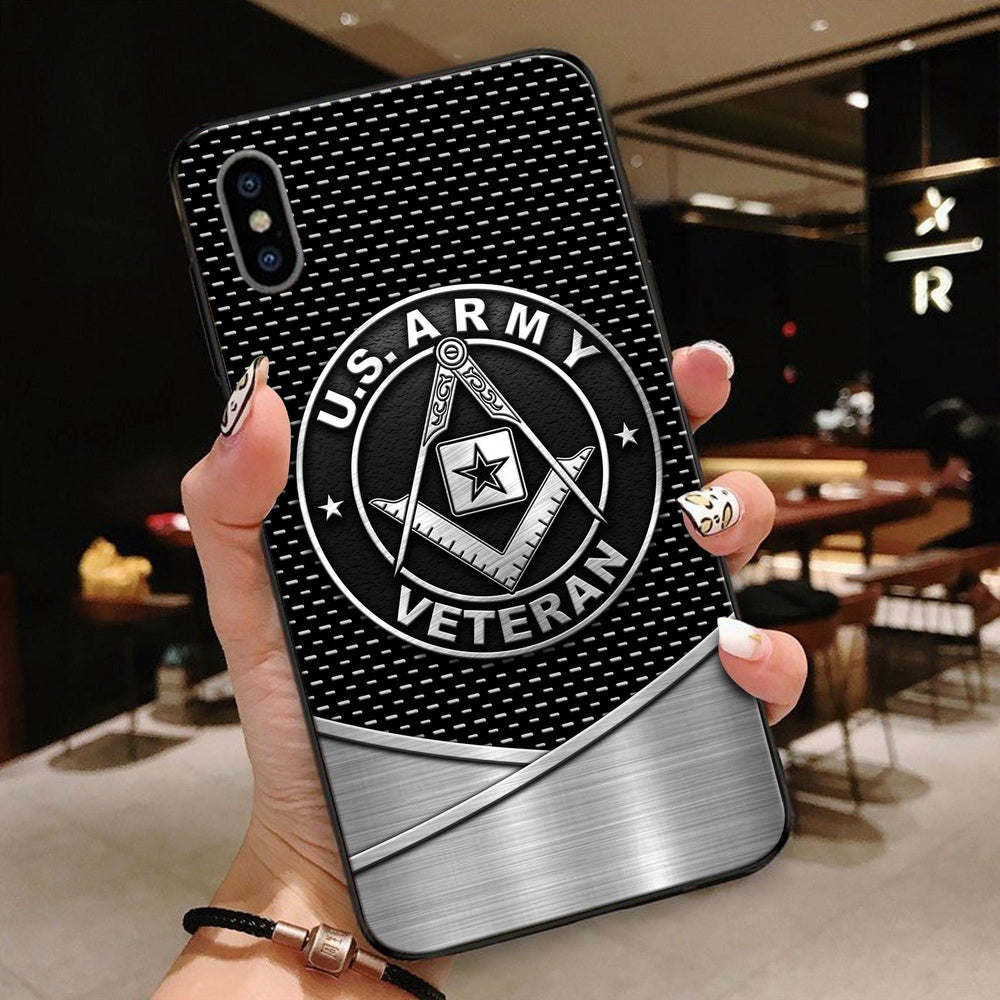 Army Phone Cases, Normal Phone Case All Over Printed United States Army Veteran Freemason, Military Phone Cases