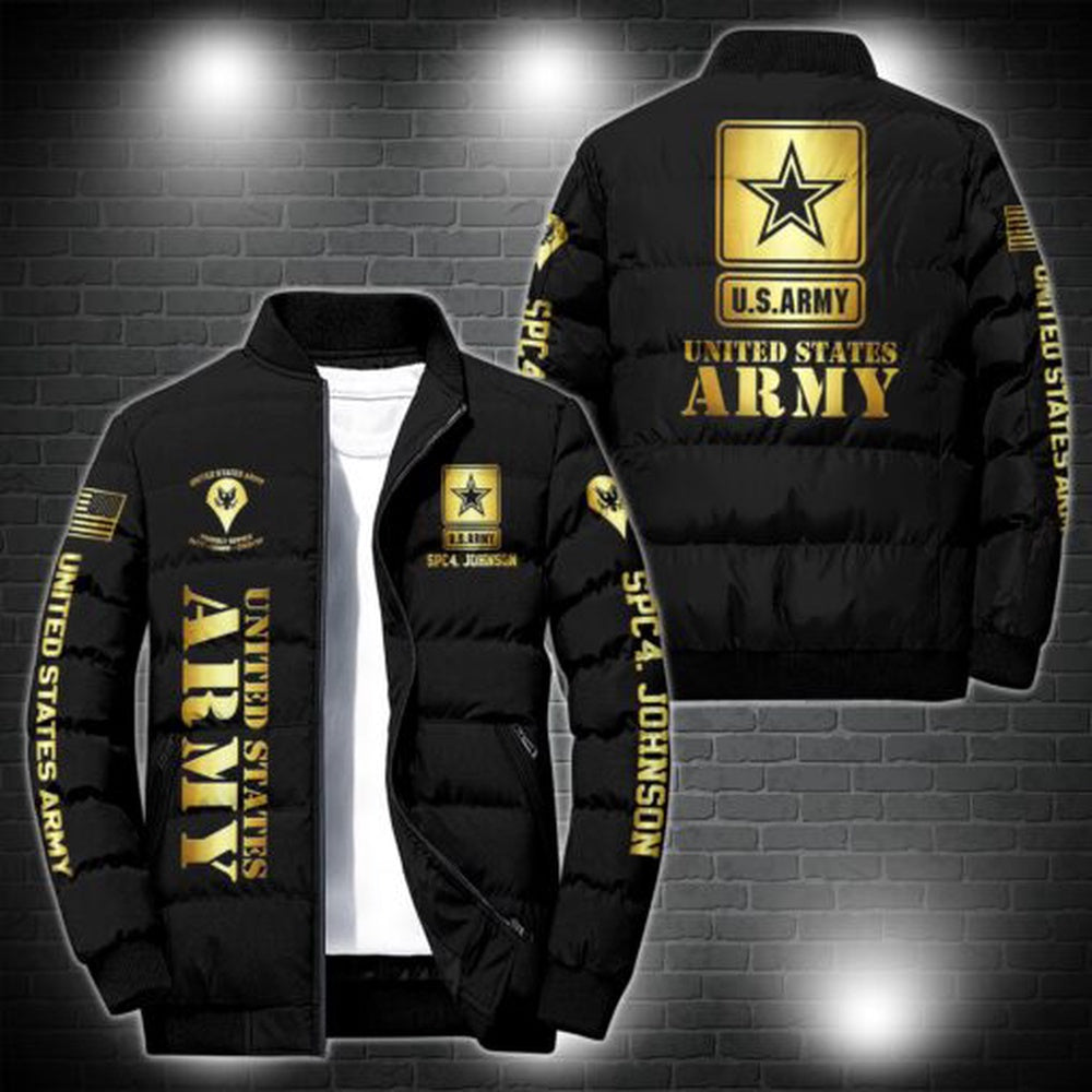 Army Puffer Jacket, US Army Puffer Jacket, Custom Veteran Military Jacket