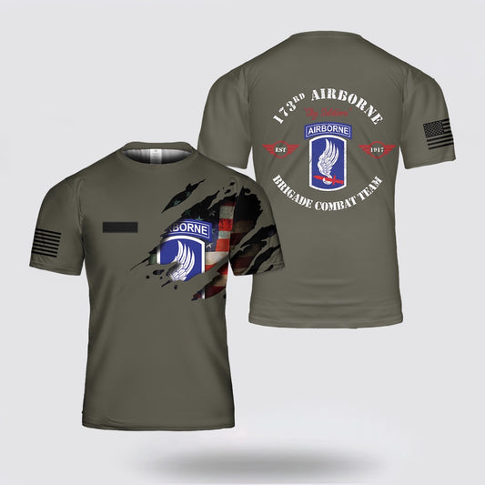 Army T Shirt, Custom Name 173rd Airborne Regiment 3D T Shirt