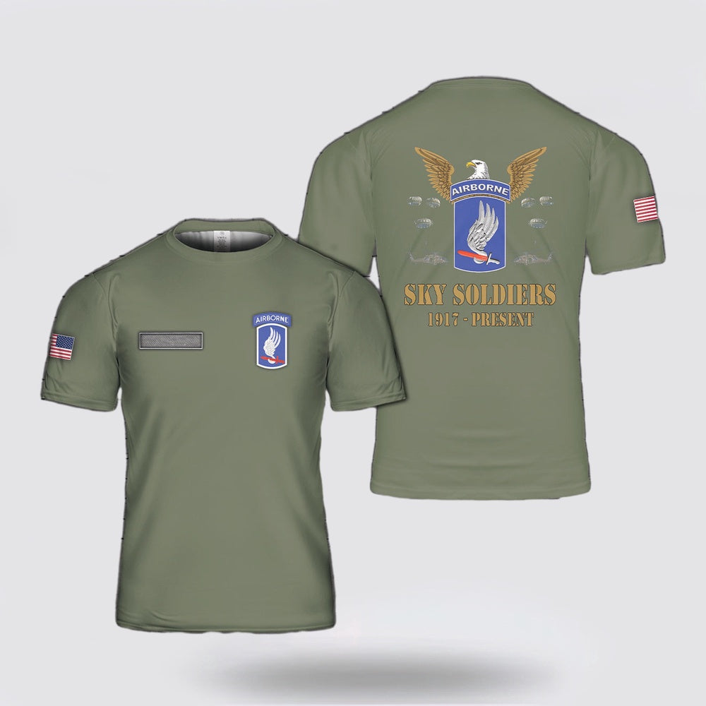 Army T Shirt, Custom Name US Army 173rd Airborne Brigade All Over Print T Shirt 3D