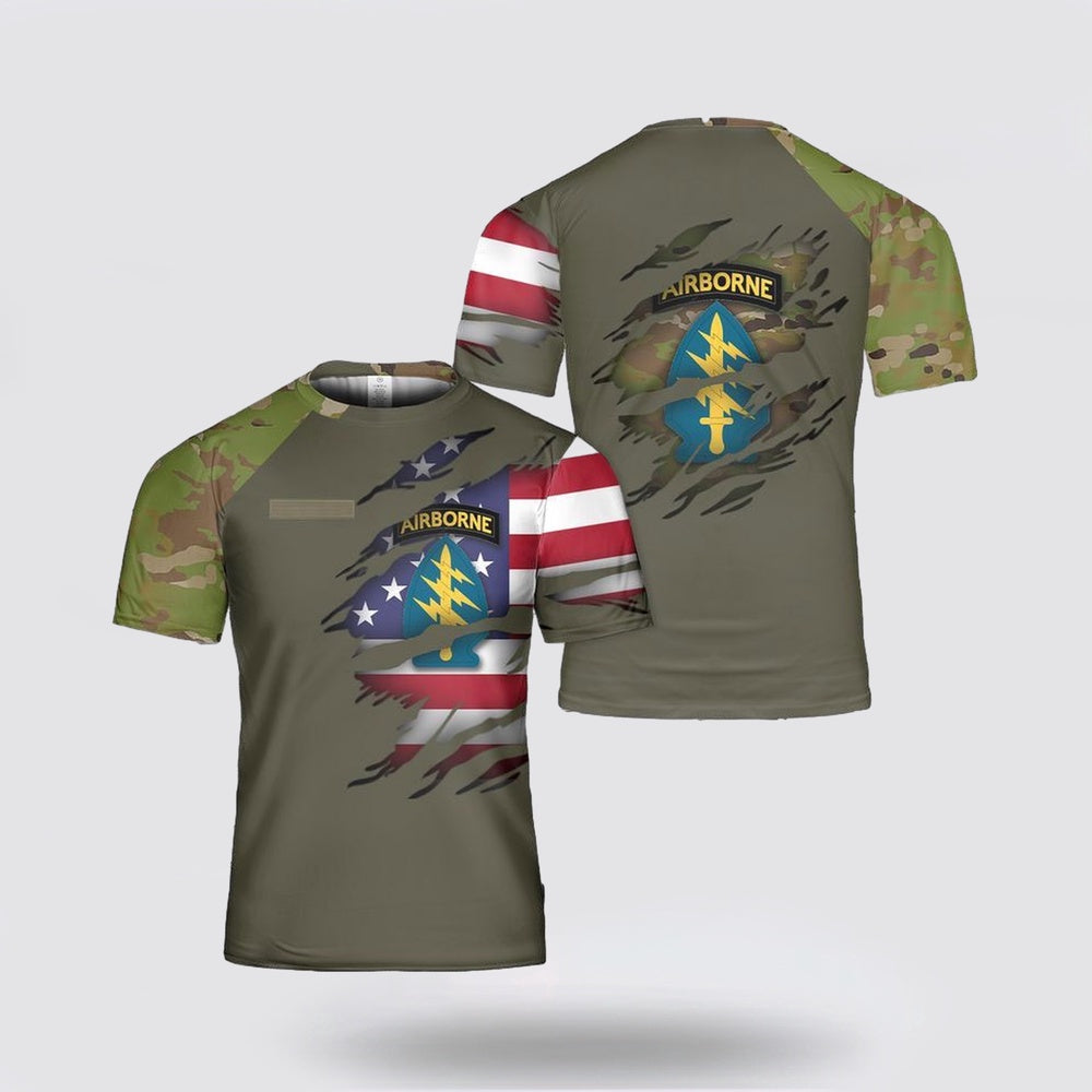 Army T Shirt, Custom Name US Army 1st Special Forces Command 3D T Shirt