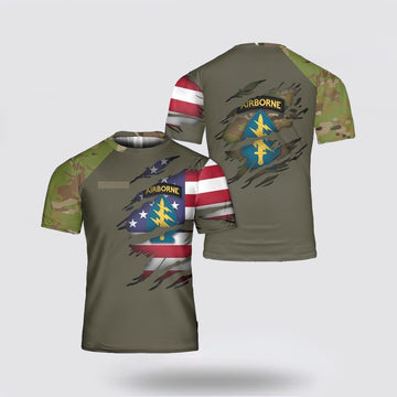 Army T Shirt, Custom Name US Army 1st Special Forces Command 3D T Shirt