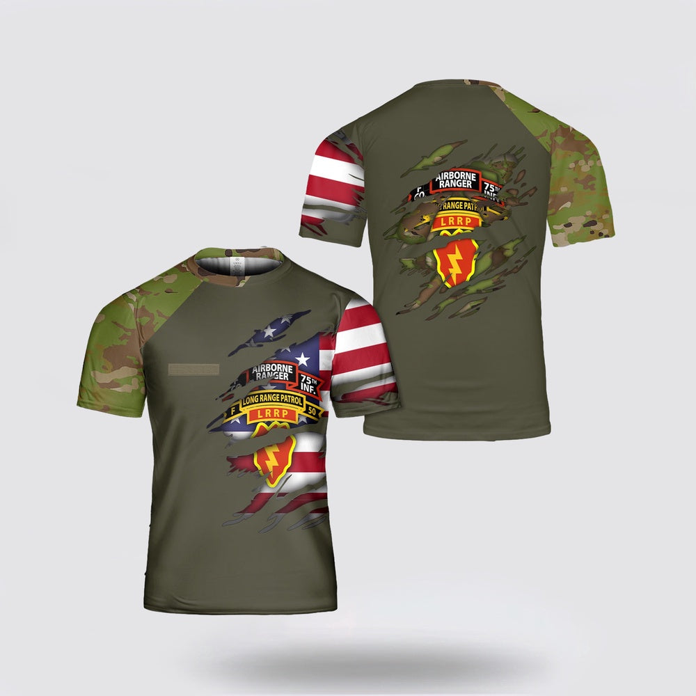 Army T Shirt, Custom Name US Army 25th Infantry Ranger Long Range Patrol T Shirt 3D