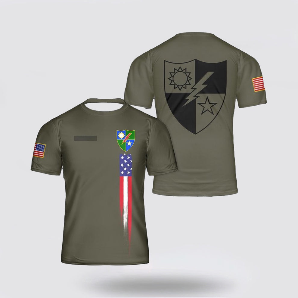 Army T Shirt, Custom Name US Army 75th Ranger Regiment T Shirt 3D ...