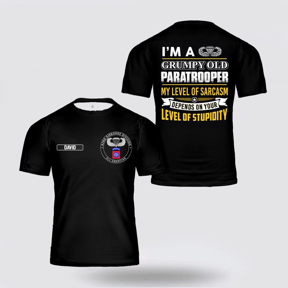 Army T Shirt, Custom Name US Army 82nd Airborne 3D T Shirt