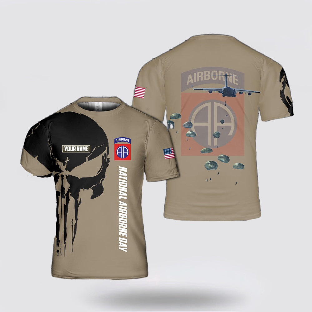 Army T Shirt, Custom Name US Army National Airborne Day, 82nd Airborne Division All Over Print 3D T Shirt