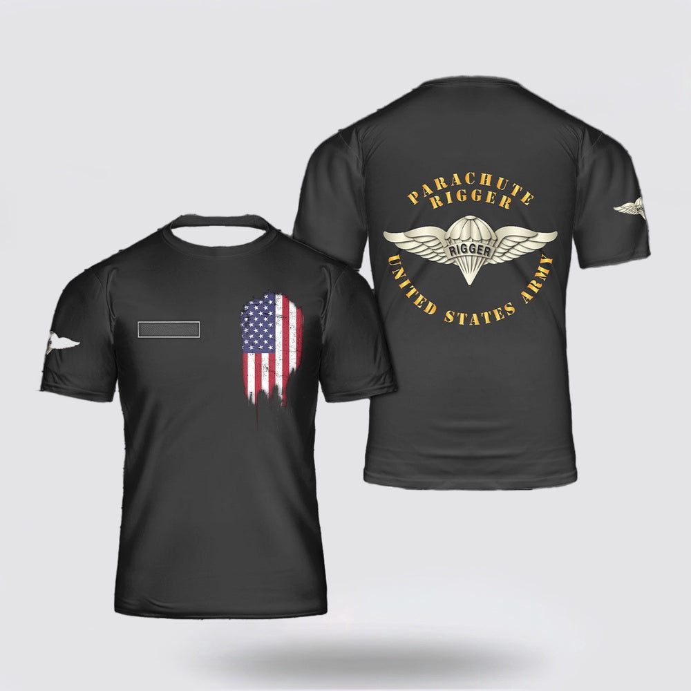 Army T Shirt, Custom Name US Army Parachute Rigger 82nd Abn Div T Shirt 3D