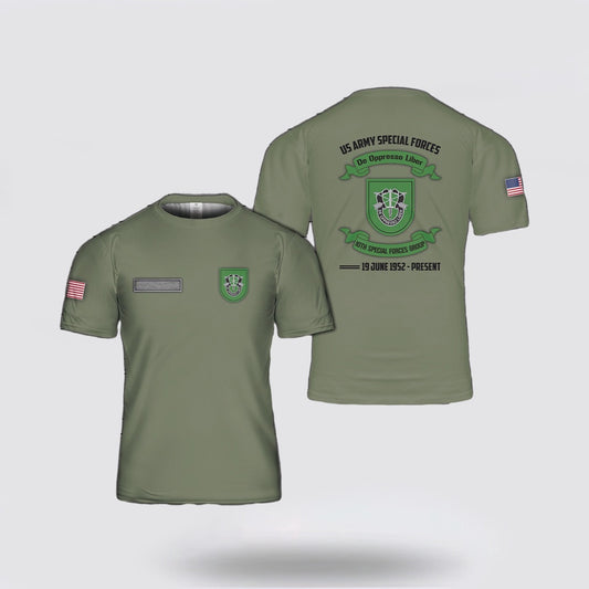 Army T Shirt, Custom Name US Army Special 10th Special Forces Group (10th SFG)(A) T Shirt 3D