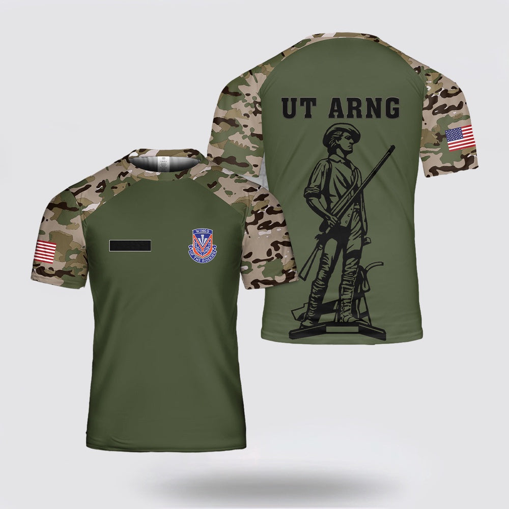 Army T Shirt, Custom Name US Army Utah Army National Guard 211th Aviation Regiment T Shirt 3D