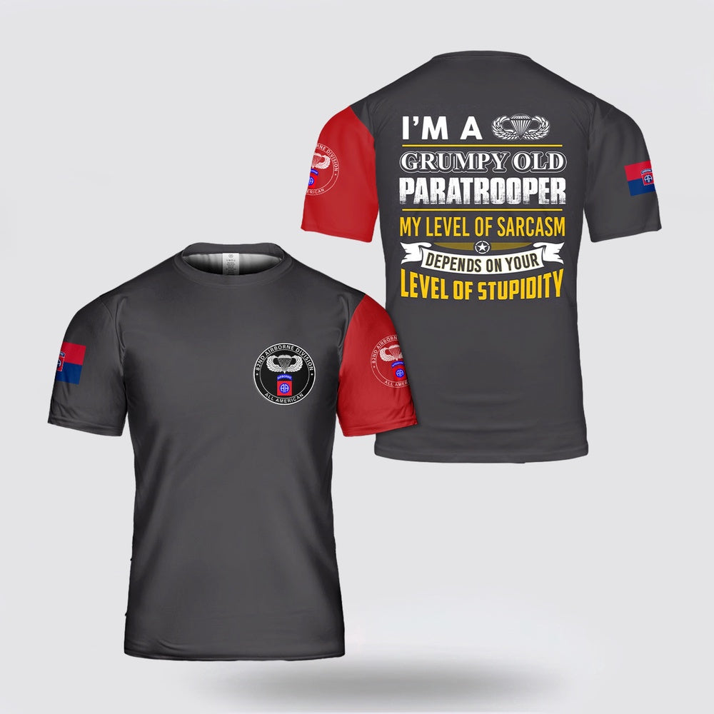 Army T Shirt, US Army 82nd Airborne All Over Print T Shirt, Veteran T Shirt