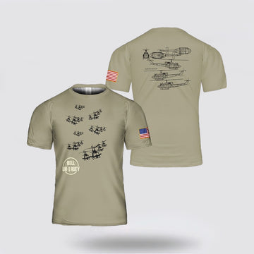 Army T Shirt, US Army Bell UH-1 Huey T Shirt 3D, Veteran T Shirt