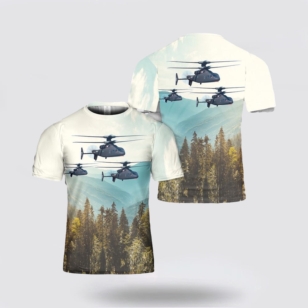 Army T Shirt, US Army Sikorsky Boeing SB-1 Defiant 3D T Shirt, Veteran T Shirt