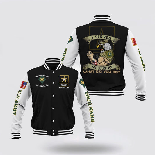 Army Veteran Jacket, Us Army US Military Jacket, Military Veteran Skull Baseball Jacket, Custom Name And Rank