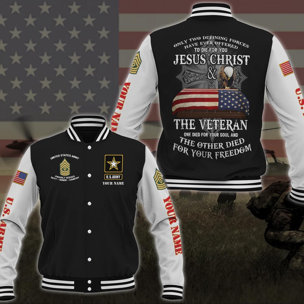 Army Veteran Jacket, Us Army Veteran Military Logo Baseball Jacket Custom Jacket