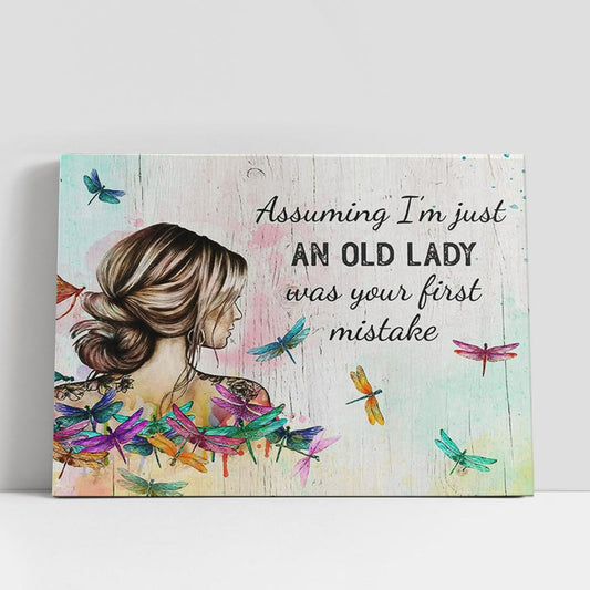 Assuming I'm Just An Old Lady Canvas Wall Art, 40th 50th 60th 70th Birthday Gifts for Women
