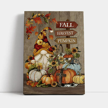 Autumn Season Pumpkin Autumn Leaves Fall Harvest Pumpkin Canvas Wall Art - Christian Canvas Prints - Bible Verse Canvas Art