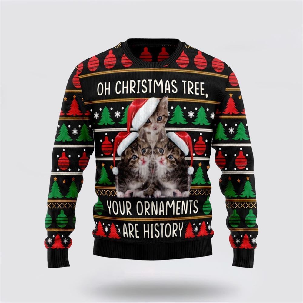 Awesome Cat Funny Family Ugly Christmas Sweater, Christmas Sweater For Cat Lover