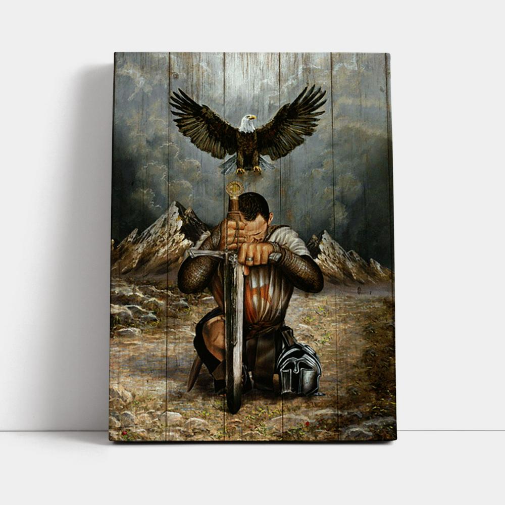 Bald Eagle Warrior Of Christ Canvas Wall Art - Christian Canvas Prints - Bible Verse Canvas Art