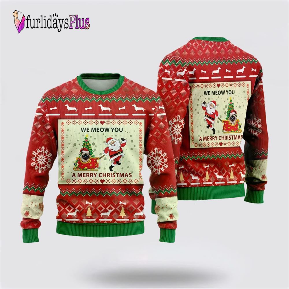 Balinese Cat Ugly Christmas Sweaters For Men Women, Christmas Gift For Pet, Cat Sweater, Christmas Gift, Christmas Winter Fashion