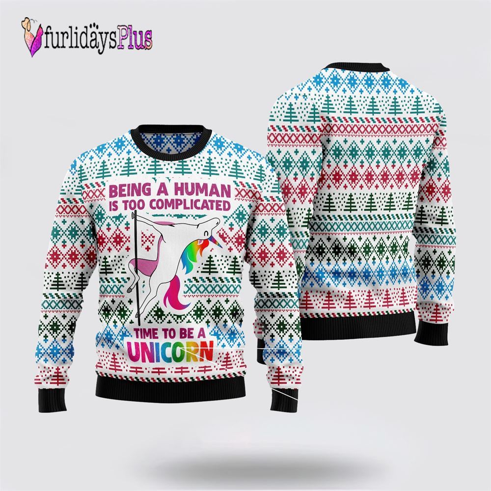 Be A Unicorn Ugly Christmas Sweater, Best Gift For Christmas