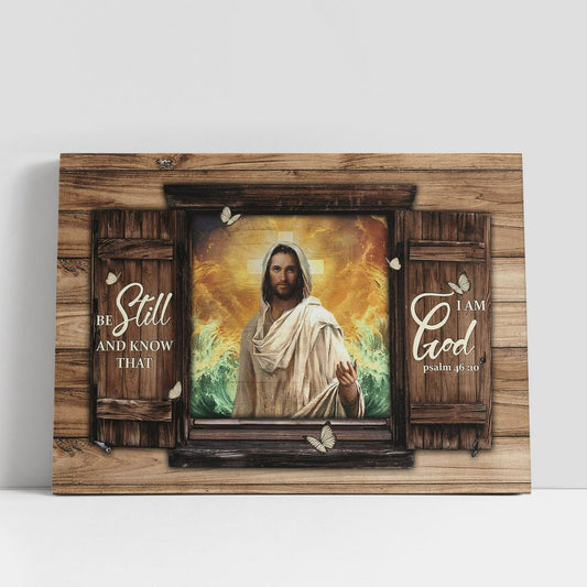 Be Still And Know That I Am God Canvas, Jesus Hand Ocean Large Canvas, Christian Gifts Wall Art, Bible Verse Canvas Art