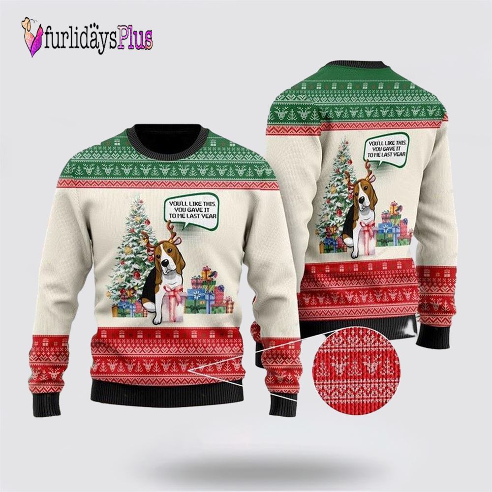 Beagle Dog Ugly Christmas Sweater, Dog Lover Christmas Sweater